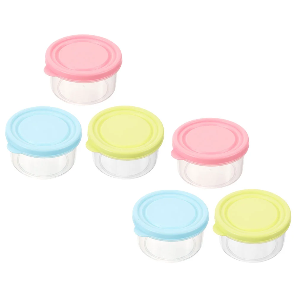 

6 Pcs Salad Dressing Container Condiments Containers Cups Sauce with Lids Reusable Small Dip