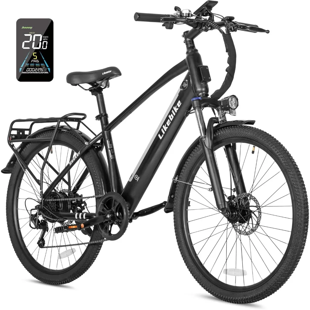 26 INCH ADULT E-BIKE, PEAK 500W BRUSHLESS MOTOR, 35-MILE 324WH REMOVABLE BATTERY 20MPH COMMUTER ELECTRIC MOUNTAIN BIKE