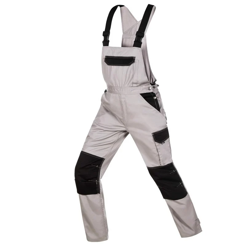 Heavy Duty Work Bib and Brace Overalls with Knee Pads Pocket dark blue work wear Craftsman Bib Brace Overall