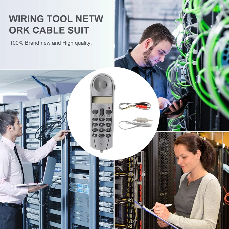 FULL-Telephone Phone Butt Test Tester Lineman Tool Network Cable Set Device C019 Check For Telephone Line Fault