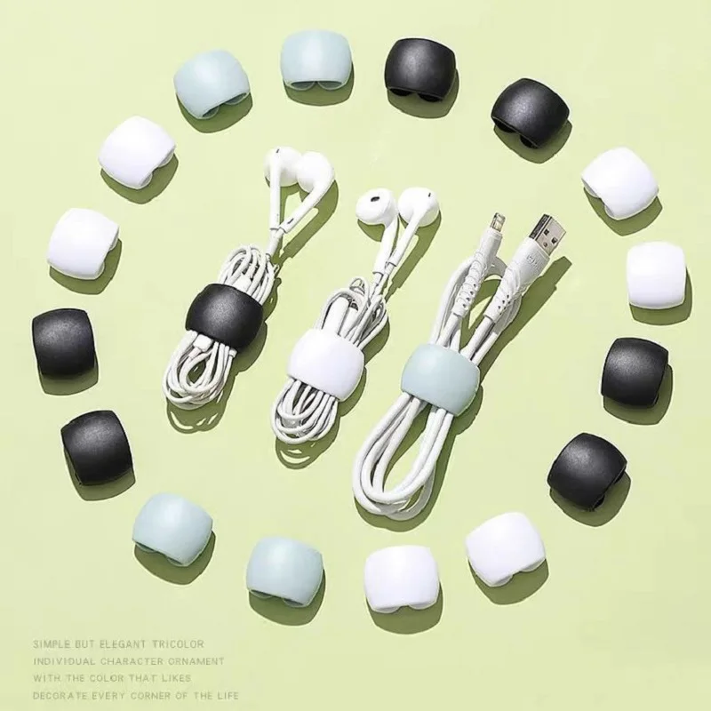 20/10 Pcs Charge Cable Protectors Travel Data Cord Clip Decoration Earphone Charging Cables Storage Buckle Cable Organizer Rando