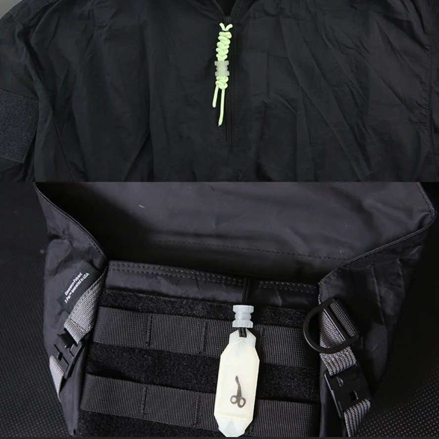 Luminous Tail Buckle Outdoor Tactical Backpack Accessories ABS Zipper Pull Umbrella Rope Handle EDC Knife Pendant Lanyard Tools