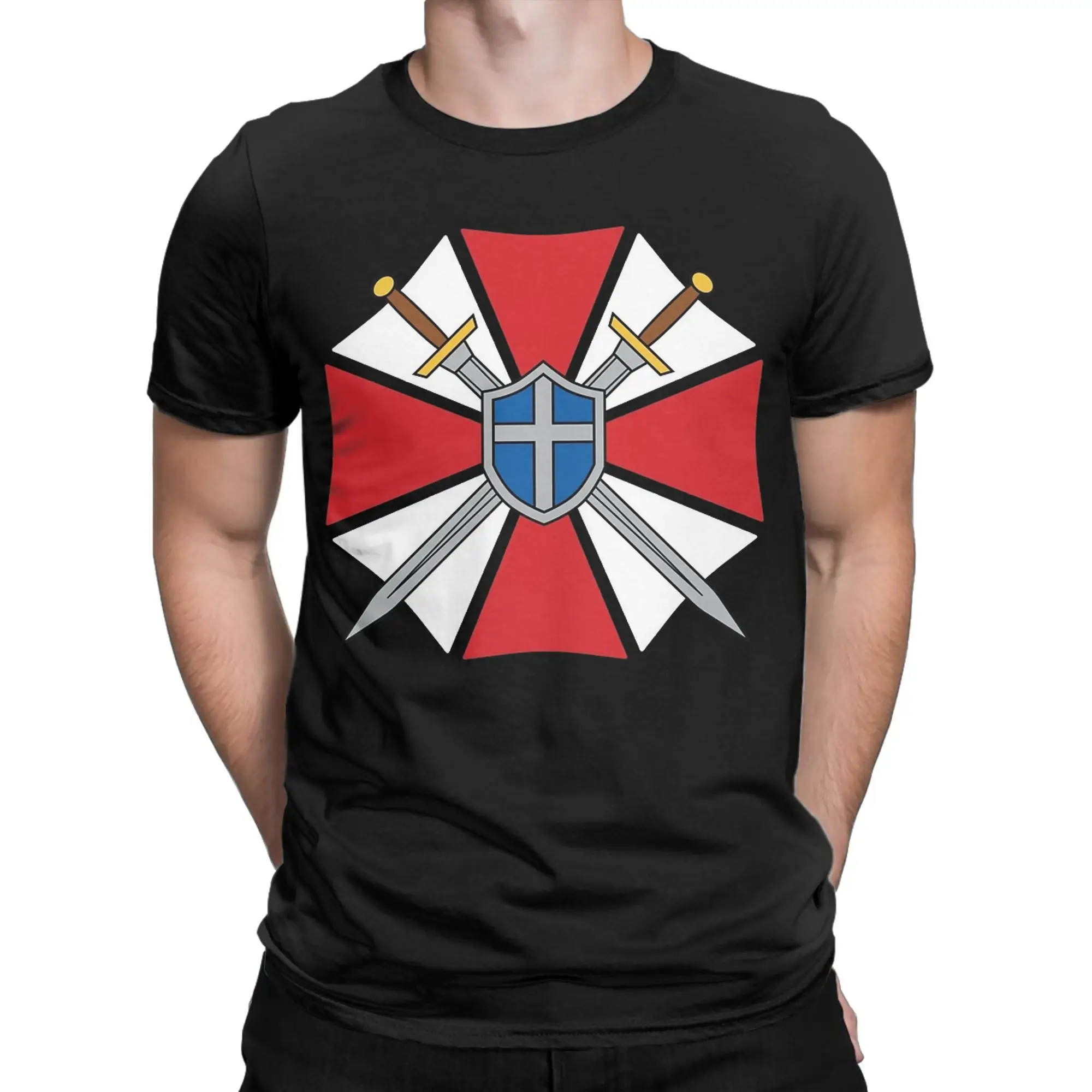 UBCS Residents Evils 3 Shield and Sword Crest Men T Shirts  Tee Shirt Short Sleeve T-Shirt 100% Cotton Birthday Present Clothing