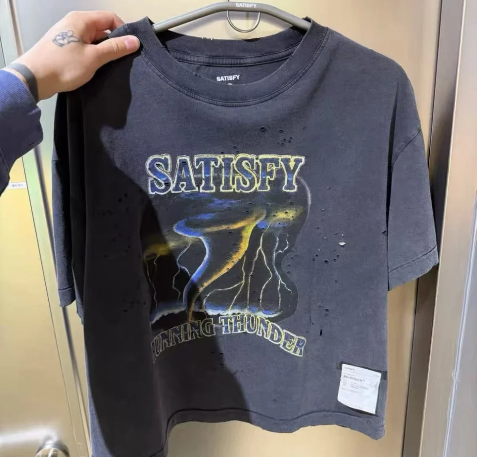 SATISFY 26ss MothTech Running Ripped Short Sleeve T-Shirt - AliExpress