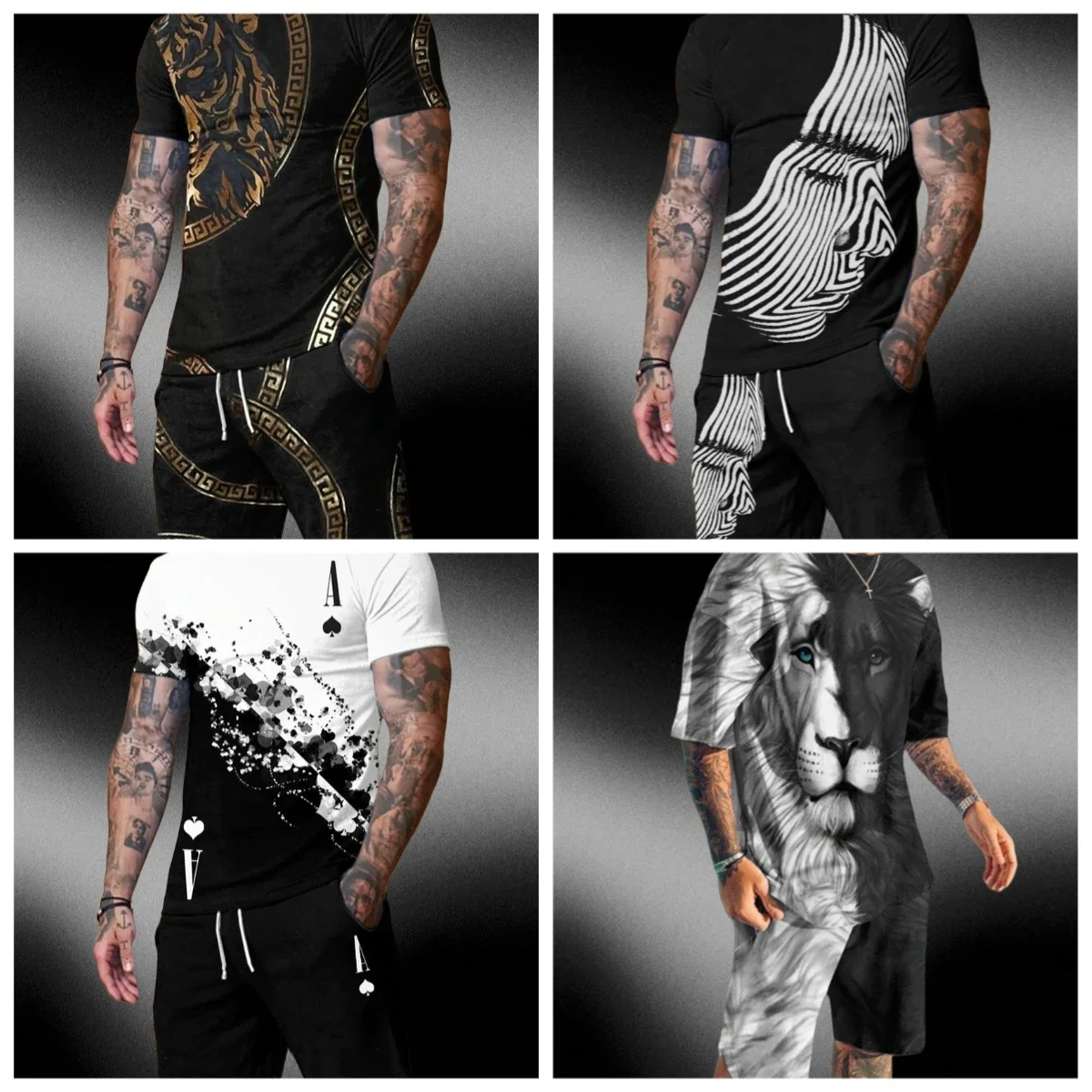 

25 Summer 3D Print T Shirt for Men Beach Short Sleeve Shirts Two-piece Male Tracksuit Men's Clothing Set Outfit Oversize Trendy