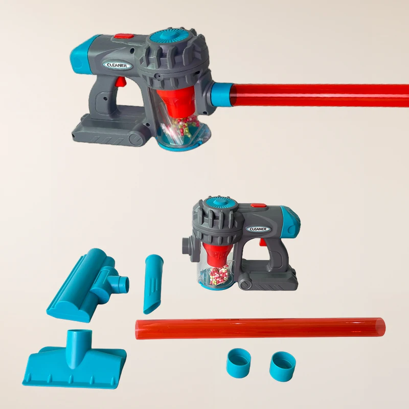 مكنسة كهربائية للأطفال 3 في 1 - عصا خفيفة وصوت/محمولة باليد، صندوق حطام قابل للفصل، خرز إعصار، مرفقين، لعب الأدوار #5