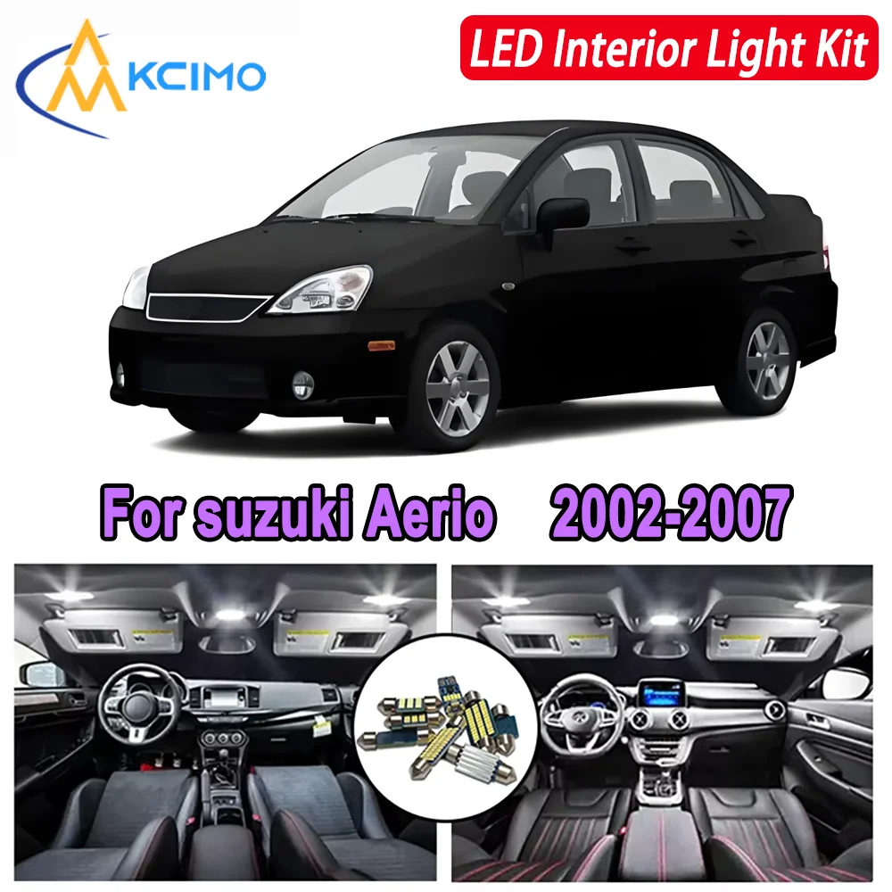

KCIMO For suzuki Aerio 2002 2003 2004 2005 2006 2007 Premium Bright LED Interior Dome Map Trunk Light Kit Car Led Lamps Canbus