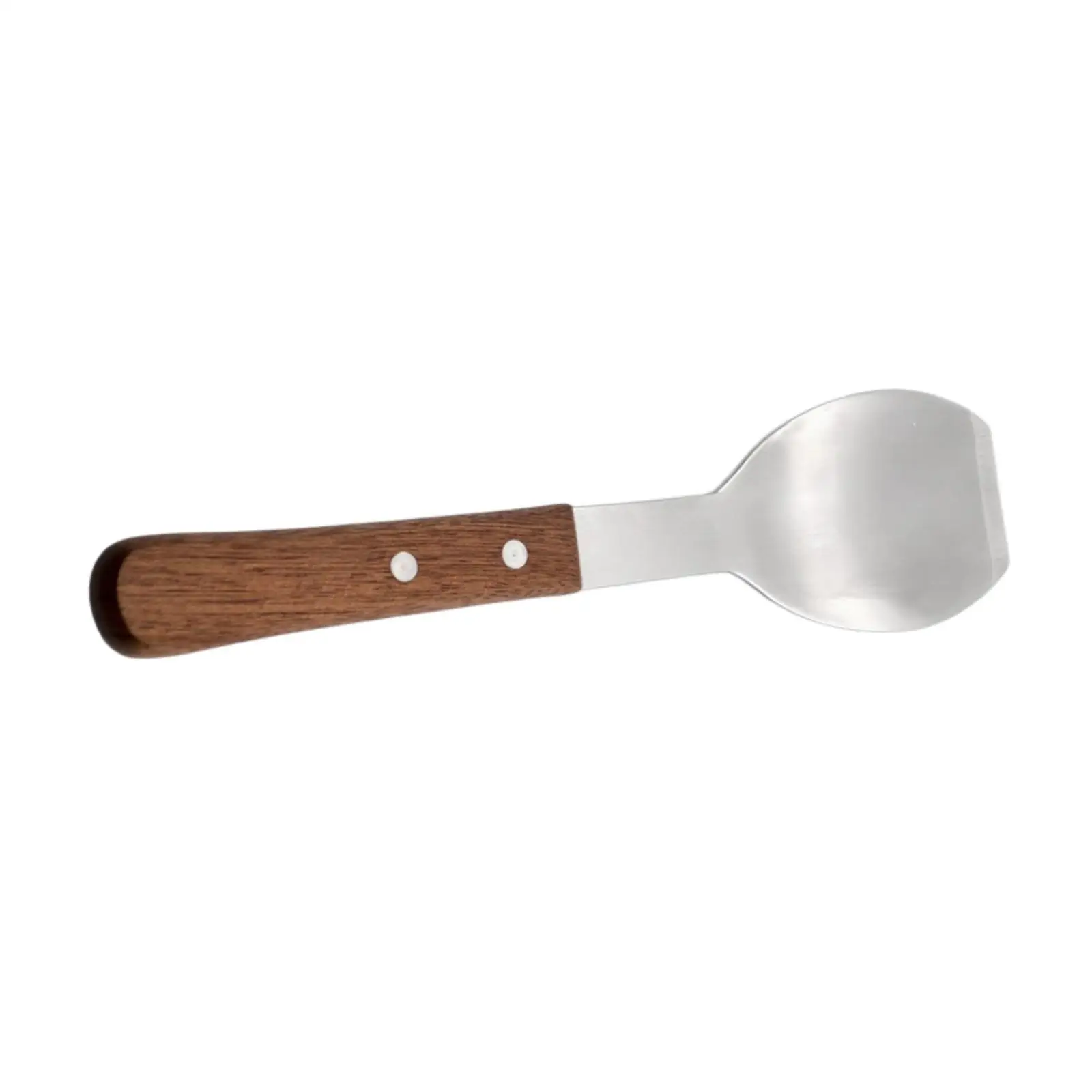 Stainless Steel Ice Cream Scoop Non Stick Flat Dessert Spade Wooden Handle Ergonomic Utensil for Watermelon Melon Baller Tasks