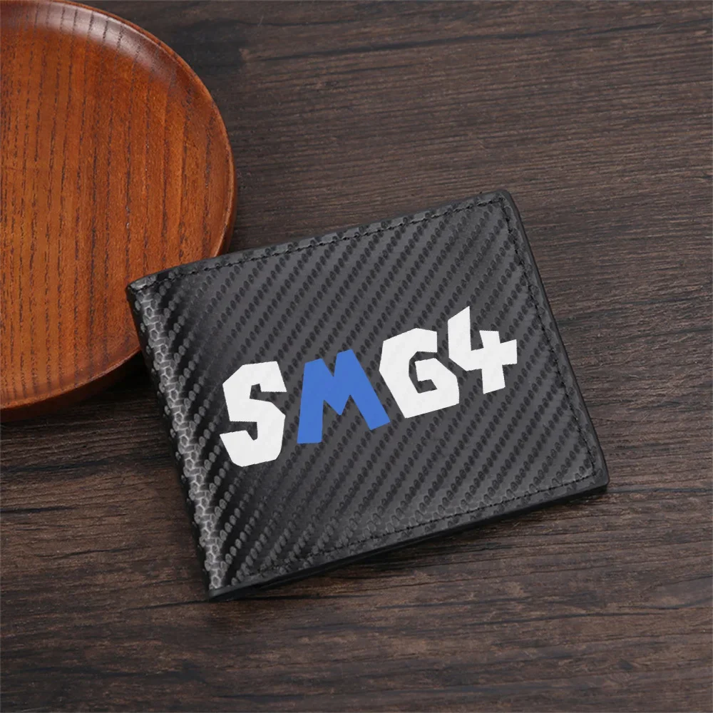 SMG4 text logo design with white fonts Men's Wallets Simple Business Modern Stylish Printing Design Gifts For Father Boyfriend C