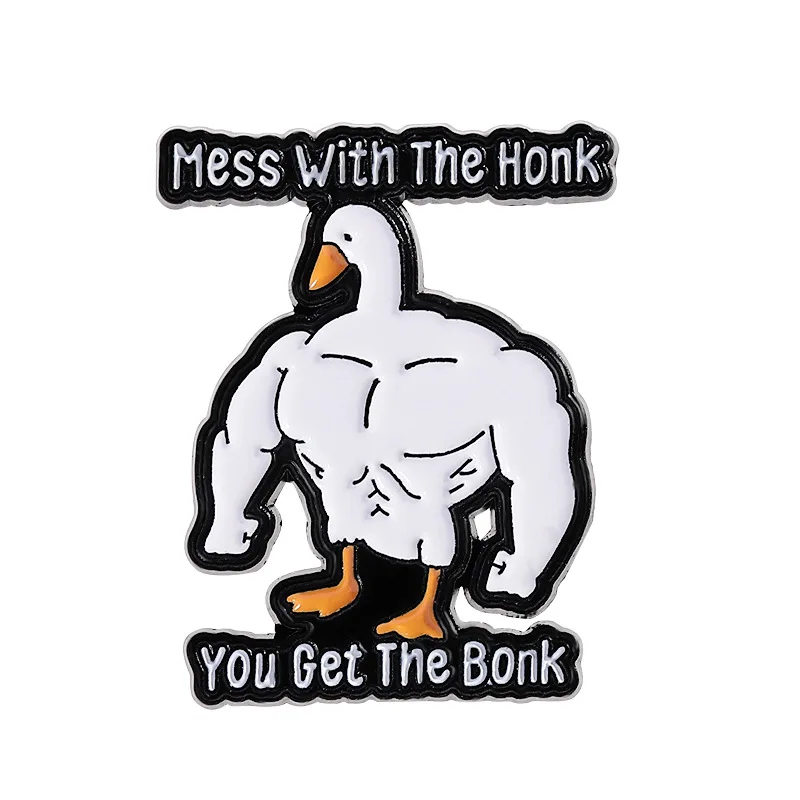 Certified Silly Goose Enamel Pin Mess With The Honk You Get The Bonk Fitness Duck Cartoon Animal Brooch Lapel Badge Jewelry Gift