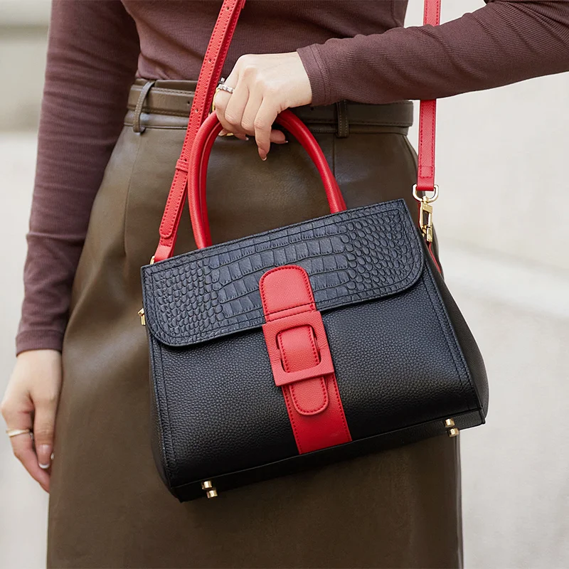 ZOOLER 100% Genuine Leather Women\'s Handbags Cover Lock Shoulder Messenger Bags Super Soft Skin Ladies Purses Winter#YC356