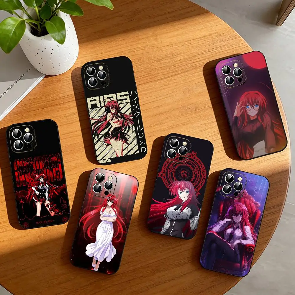 

High School DxD R-Rias Gremory Phone Case For iPhone 17, 16,15,14,13,12,11 Plus,Pro Max, Others Soft Black Cover