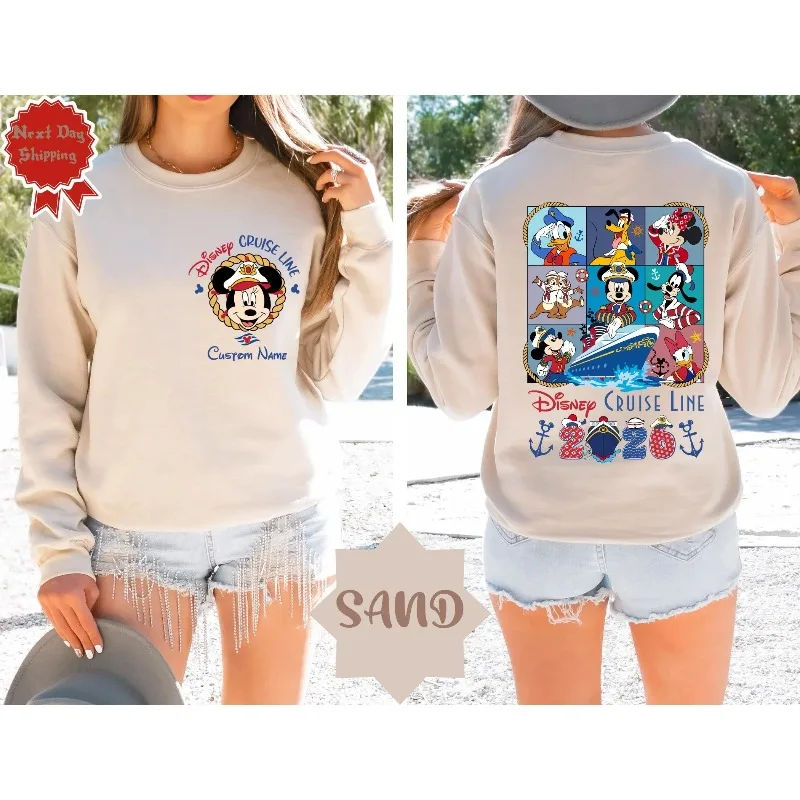 Disney Mickey and Friends Kreuzfahrtfamilie Rundhals-Hoodie, Disney Family Travel Shirt Kreuzfahrt-Geburtstagsshirt, Kreuzfahrt-Team-T-Shirt