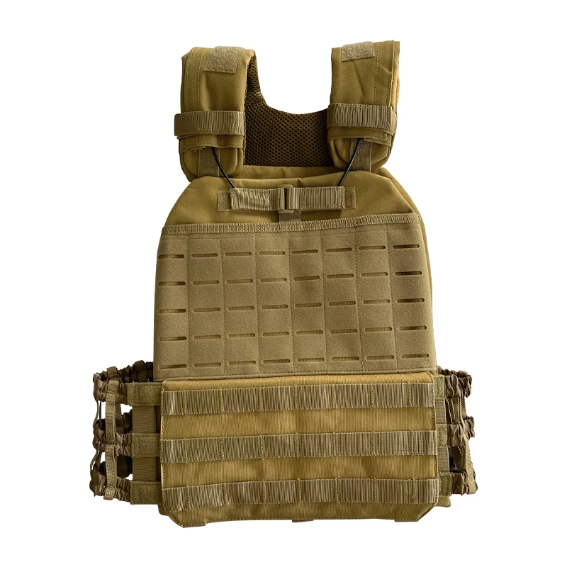 

Wholesale Durable Polyester Protective Vest Khaki/Tan Multifunction Vest With Molle System For Training Hunting