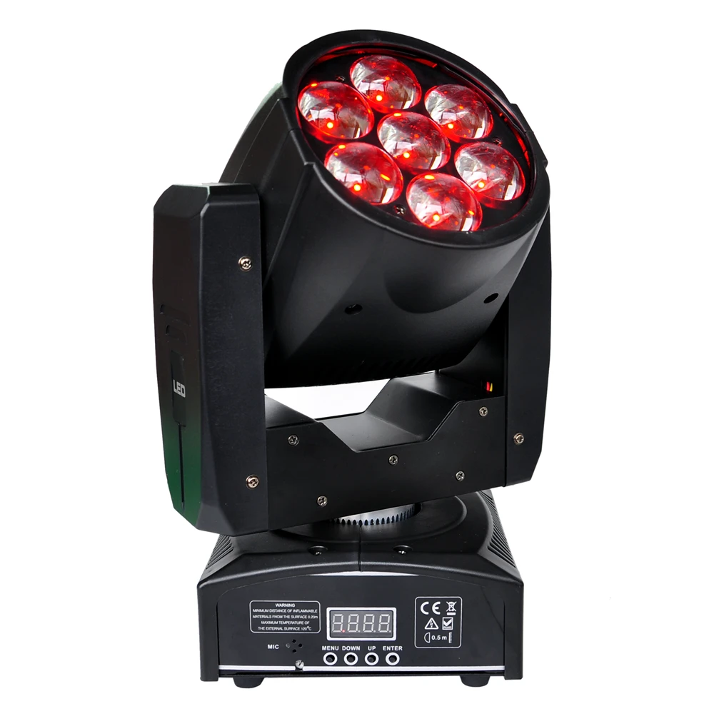 TIPTOP TP-L6W5 95W LED Moving Head Zoom Light Mini 7x12W High Power RGBW 4IN1 Color Mixing DMX 16 Channel Zoom led stage light