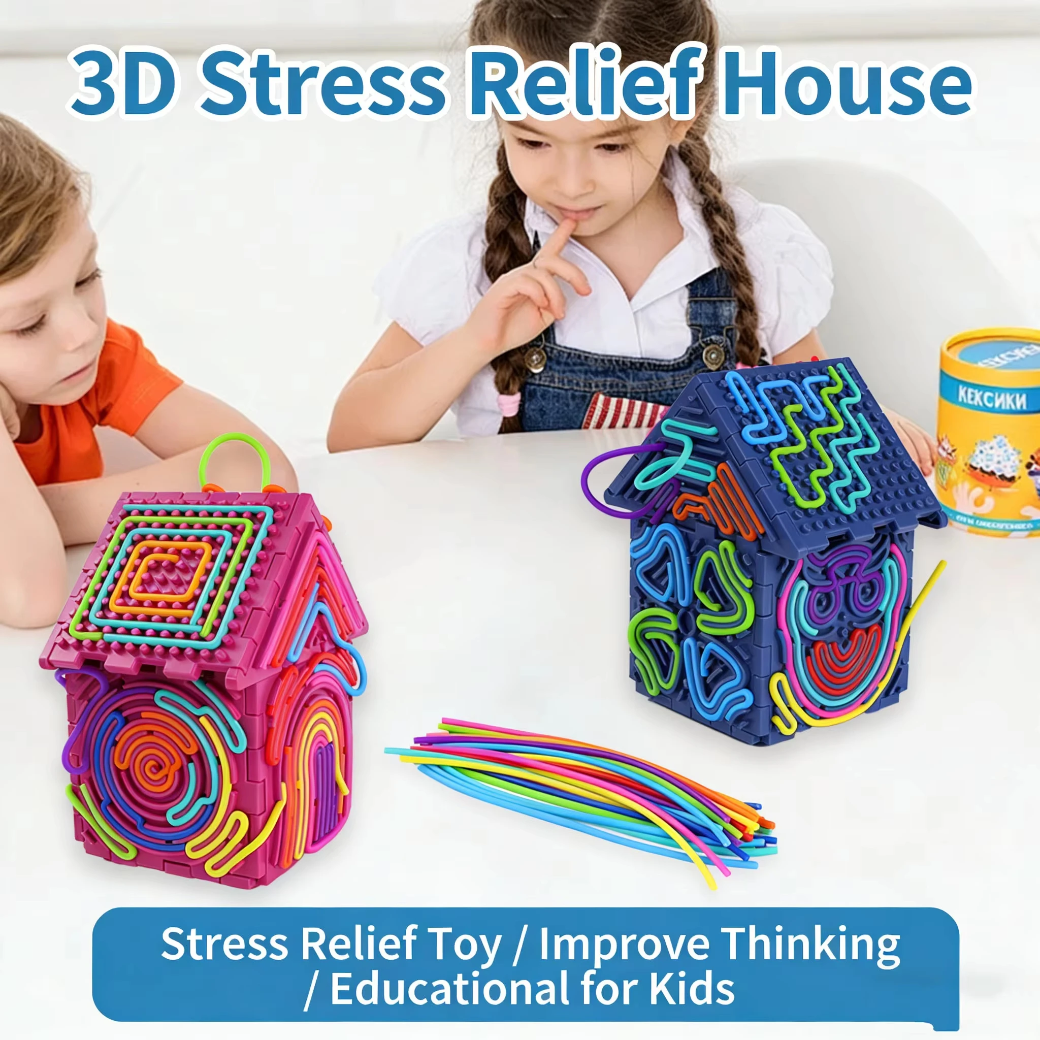 Stereo Decompression Cube Silicone Sensory Toy Children's DIY Puzzle Toy For Early Education Hands-On Ability Development Gift
