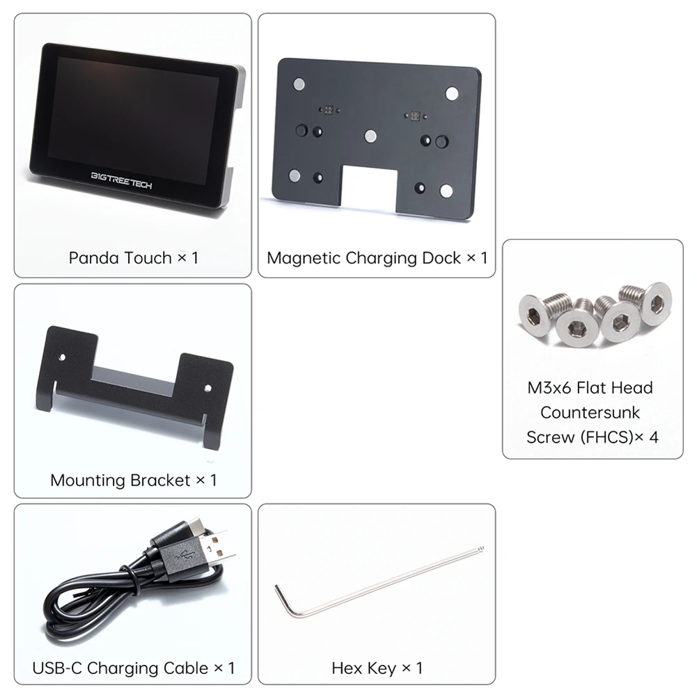 New BIGTREETECH Panda Touch 5 Inch Touch Screen Wifi Display for Bambulab P1P P1S Multi-Printer Control Klipper Screen