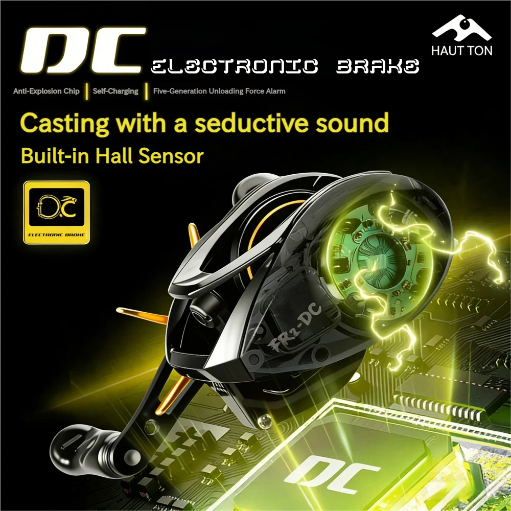 

Электронная катушка для бейткастинга DC 7.1:1, 4+1BB, с фрикционом 5 кг, водонепроницаемая, с сигнализацией обратного хода 5-го поколения, для левой/правой руки