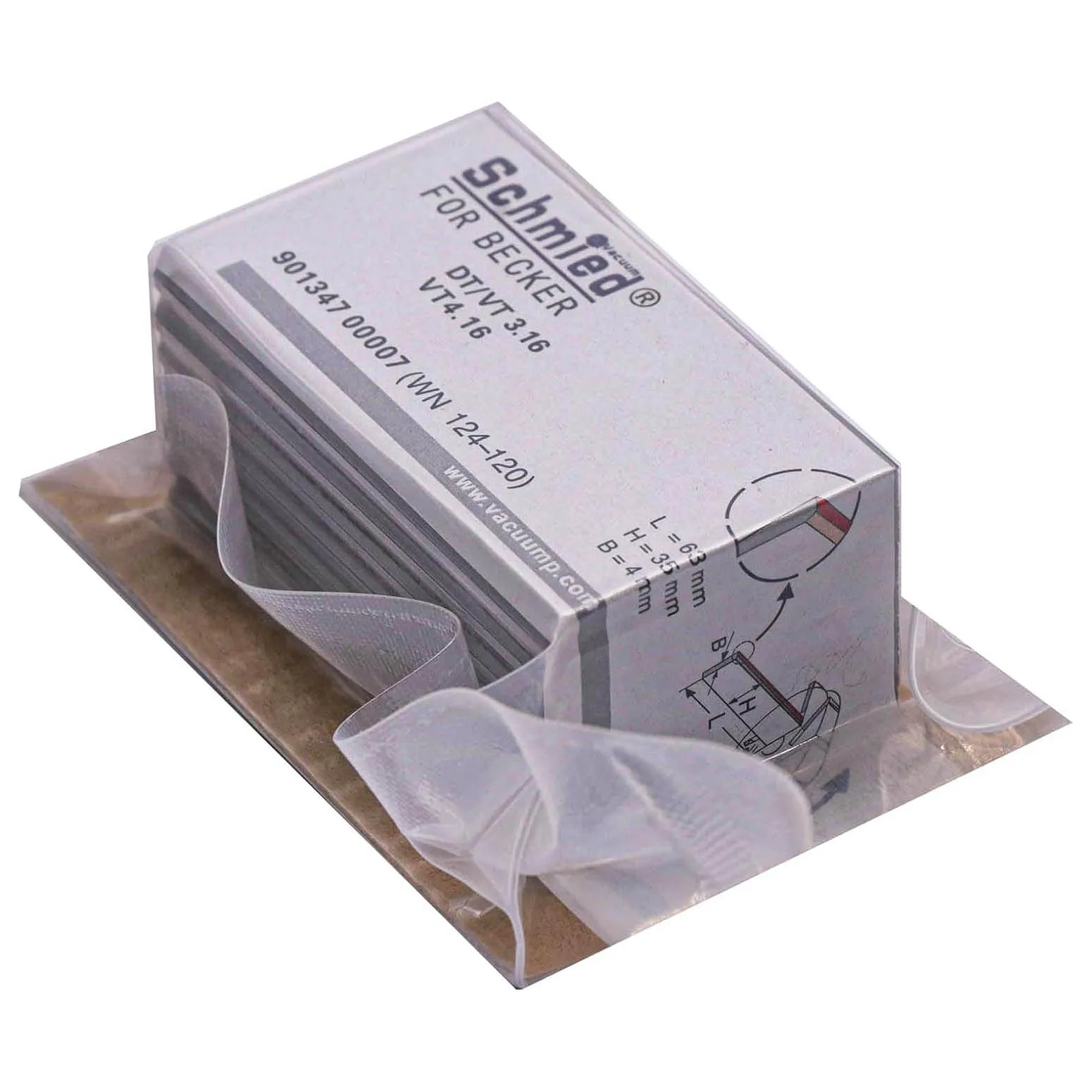 7 Pack Vane WN124-120 90134700007 for Becker Vacuum Pump DT 3.16, DT 4.16, T 3.16, T 4.16, VT 3.16, VT 4.16, 63-35.5-4mm
