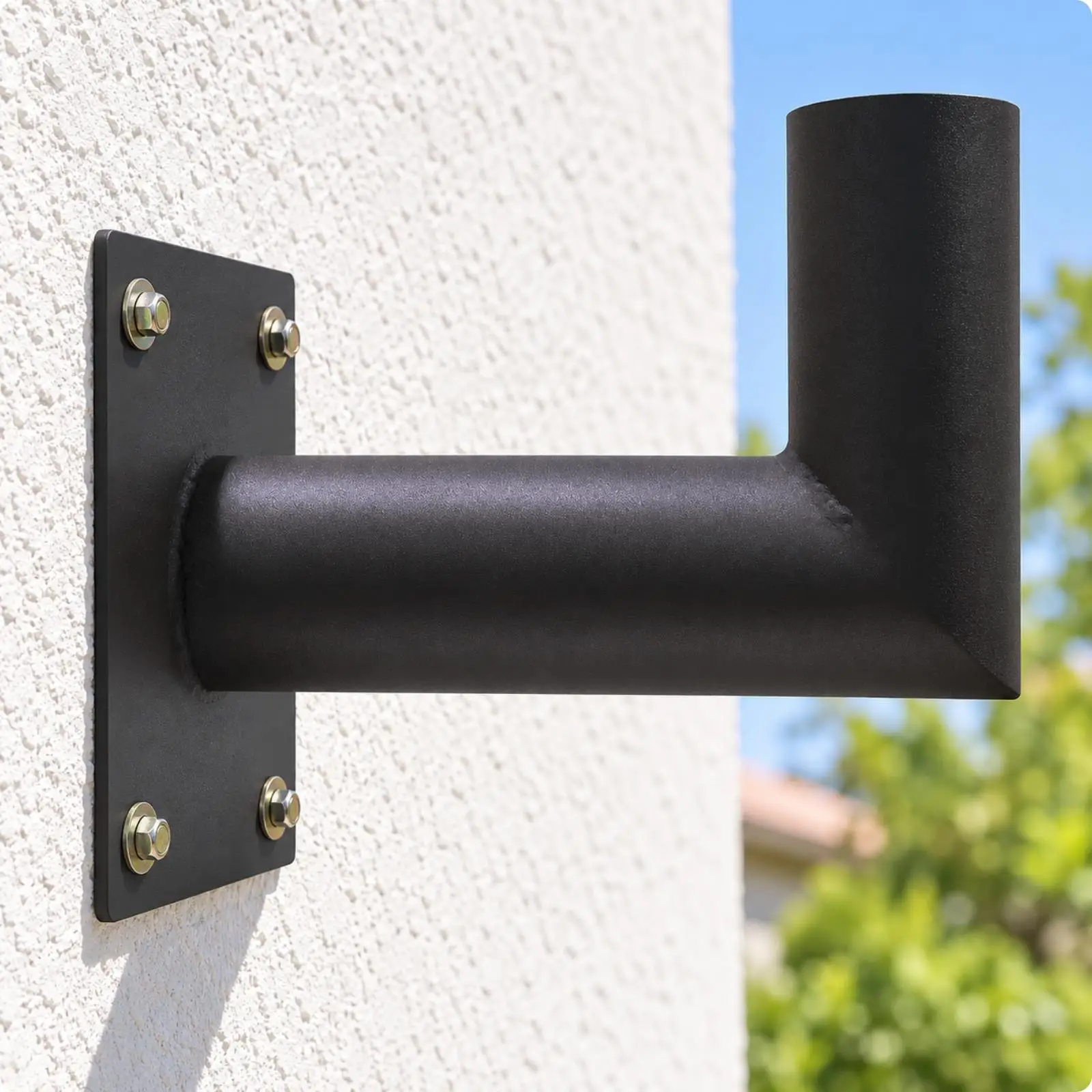 Outdoor Light Bracket Long-Lasting L-Shaped Wall-Mount Bracket Powder Coat