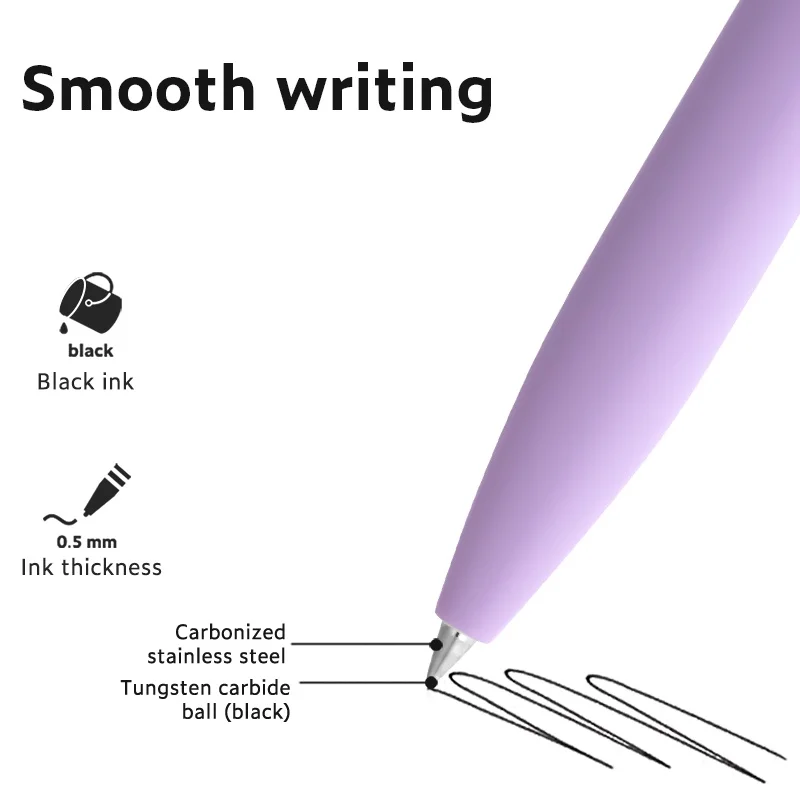 قلم جل معدني ممتاز من DELI مقاس 0.5 مم بتصميم ألماني قابل للدوران حبر أسود لمكتب التوقيع التنفيذي وأدوات كتابة الهدايا
