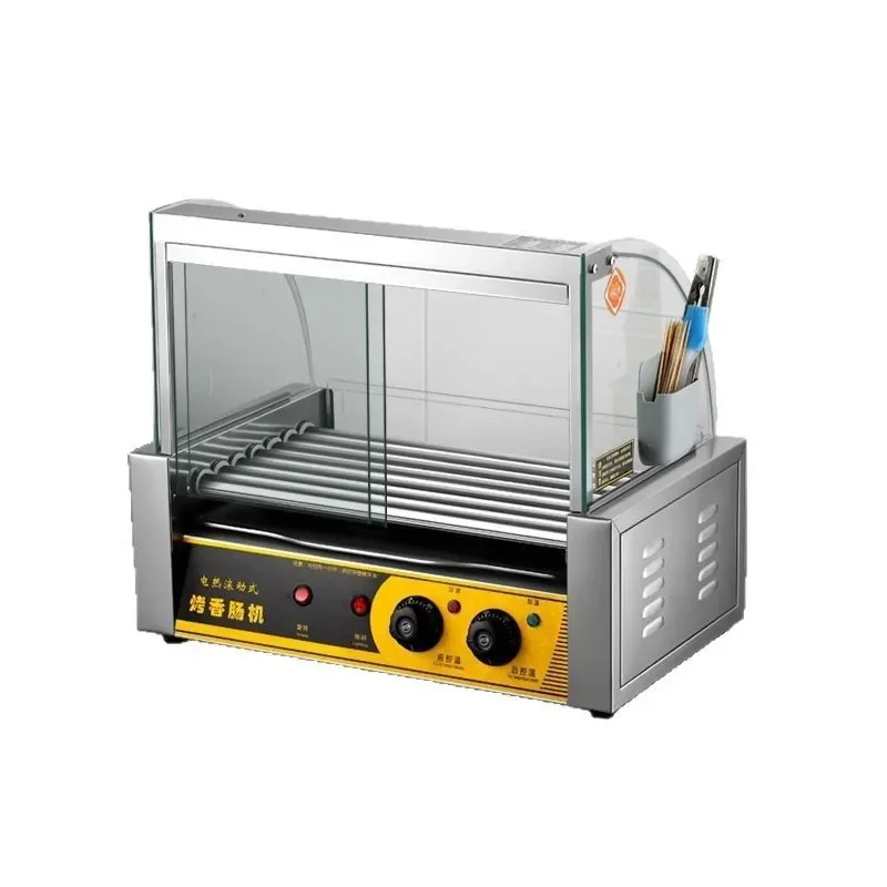 Sausage grill machine, commercial small automatic sausage grill, household volcanic stone desktop Taiwan hot dog machine