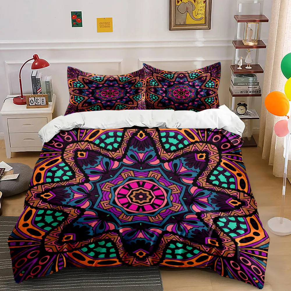 

Colorful Mandala Pattern Design Print Soft Comfortable Duvet Cover Bedding Set Included 1*Duvet Cover 2*Pillowcases Luxury Gift