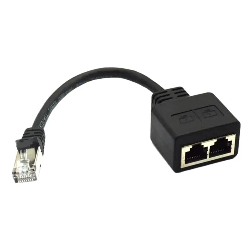 Cavo adattatore splitter RJ45 da 1x maschio a 2x femmina per linea di estensione cavo convertitore Ethernet LAN Ethernet