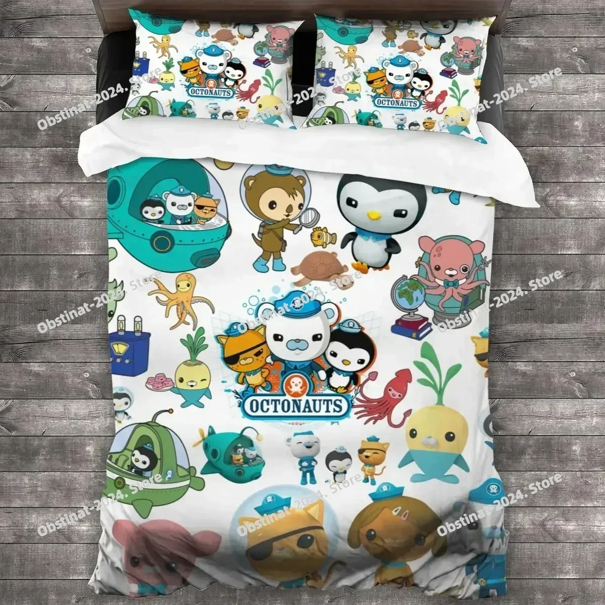2025 Anime Octonauts Bedding Set Boys Girls Twin Queen Size soft Duvet Cover Pillowcase Bed Kids Adult for Fashion Home bedroom