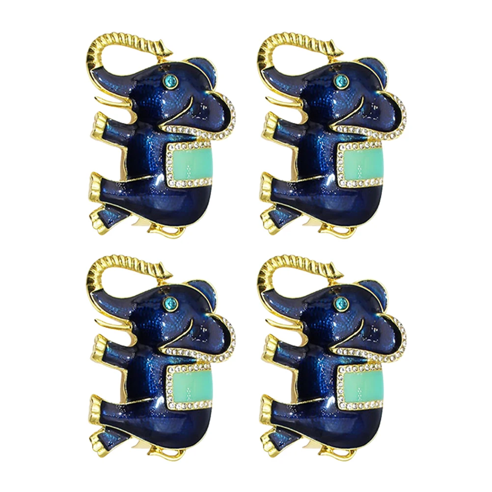 

4Pcs Elephant Napkin Buckles Practical Napkin Holders for Weddings Bridal Showers Party Table Decorations