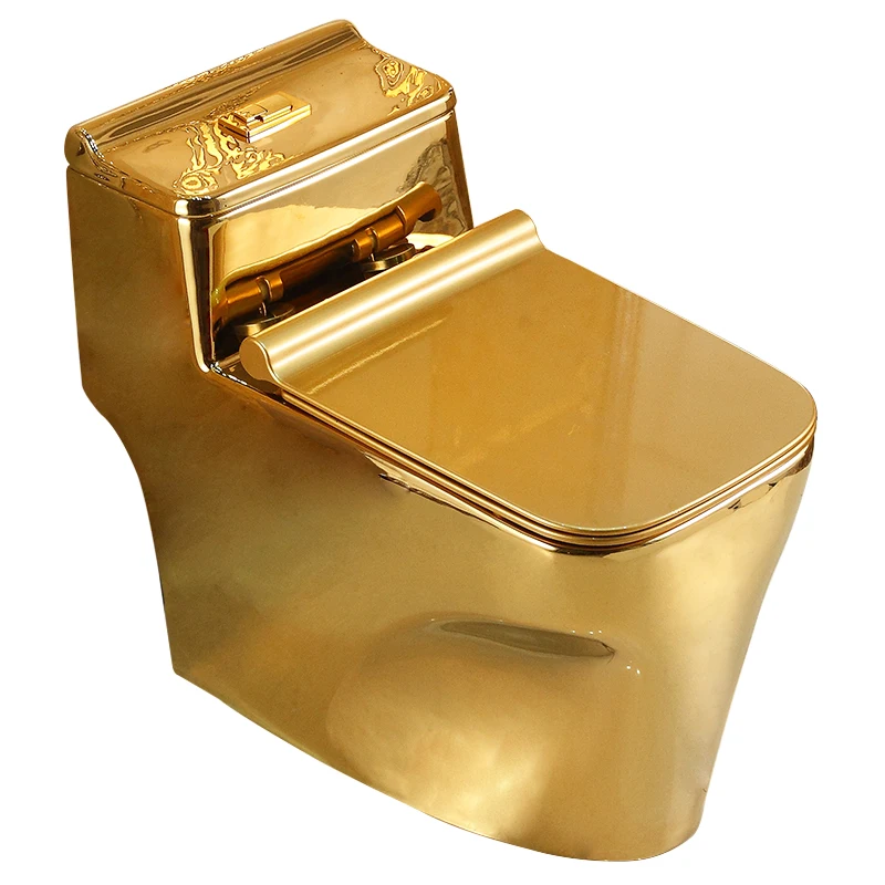 Home creative European style luxury toilet gold toilet super whirlpool siphon water-saving color toilet