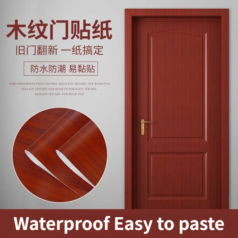 Thicken Waterproof Self Adhesive Wallpaper Wood Grain Sticker Door Cabinet Desktop Furniture Renovation Wallpapers for Wall