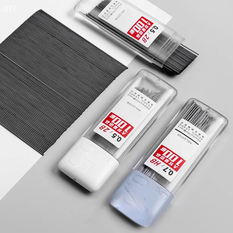 200 Stück Druckbleistiftminen 2B/HB Bleistiftstange Automatische Bleistiftkern-Nachfüllung Büro Schule Kunst Skizze Zeichenzubehör 0,5/0,7 mm