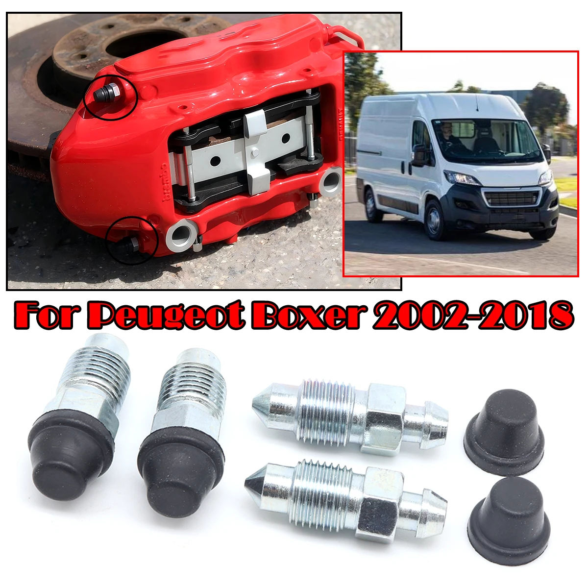 

Front Rear Bleeder Valves Rubber Dust Caps Caliper Bleed Nipple Screw Repair Kit Left Right For Peugeot Boxer 2002 2004-2018