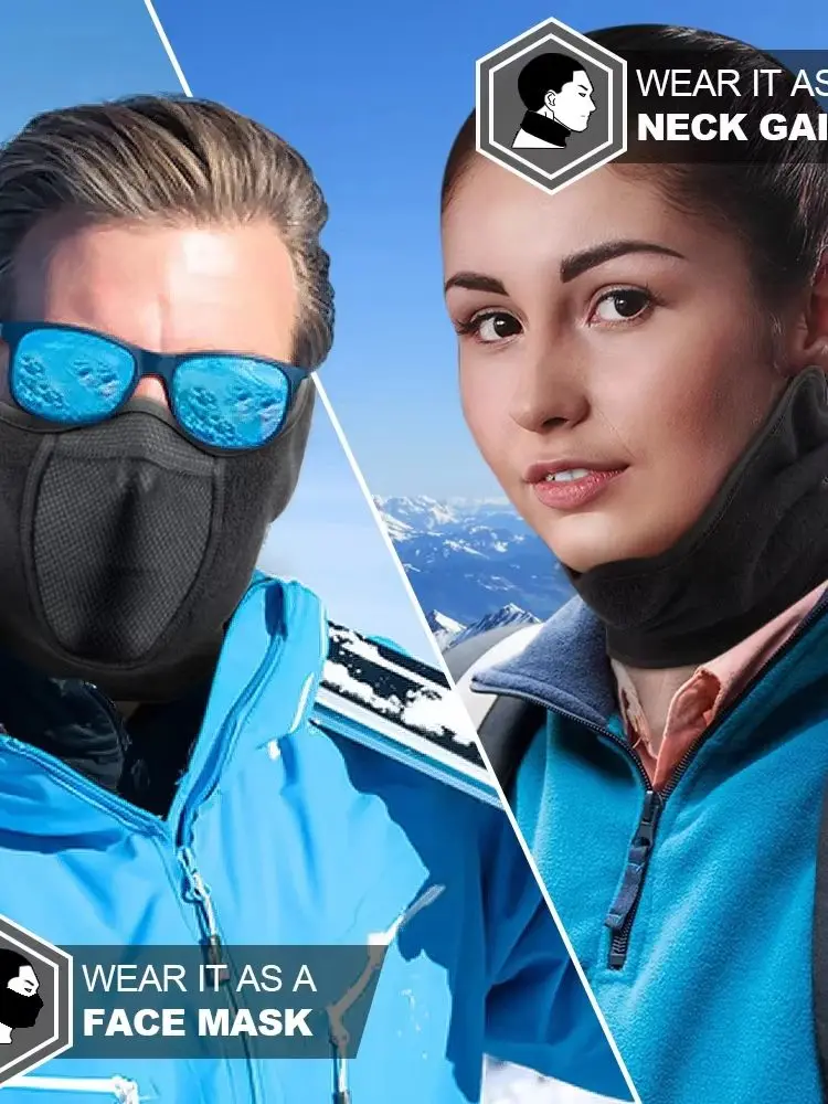AliExpress WRELS Winter Cycling Mask Warm Polar Fleece Ear Protection Ski Mask Men Women Breathable Mesh Outdoor Running Thermal Neck Cover Mask