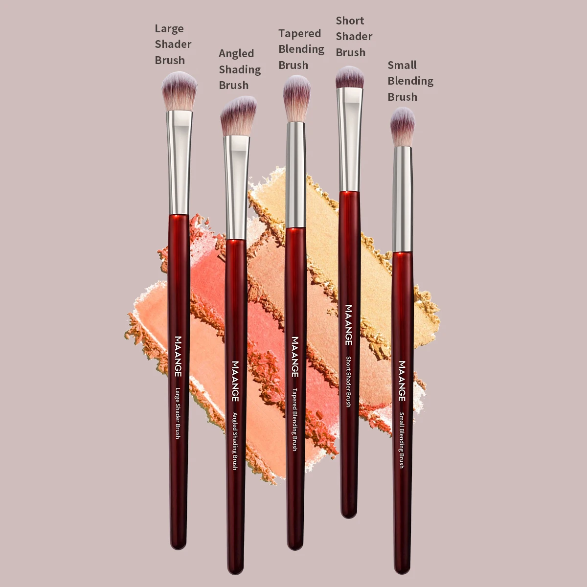 MAANGE 5PCS Eye Shadow Makeup Brush Set Concealer Brush Eye Cosmetic Soft Bristles Shader Brush Portable Beauty Makeup Tools