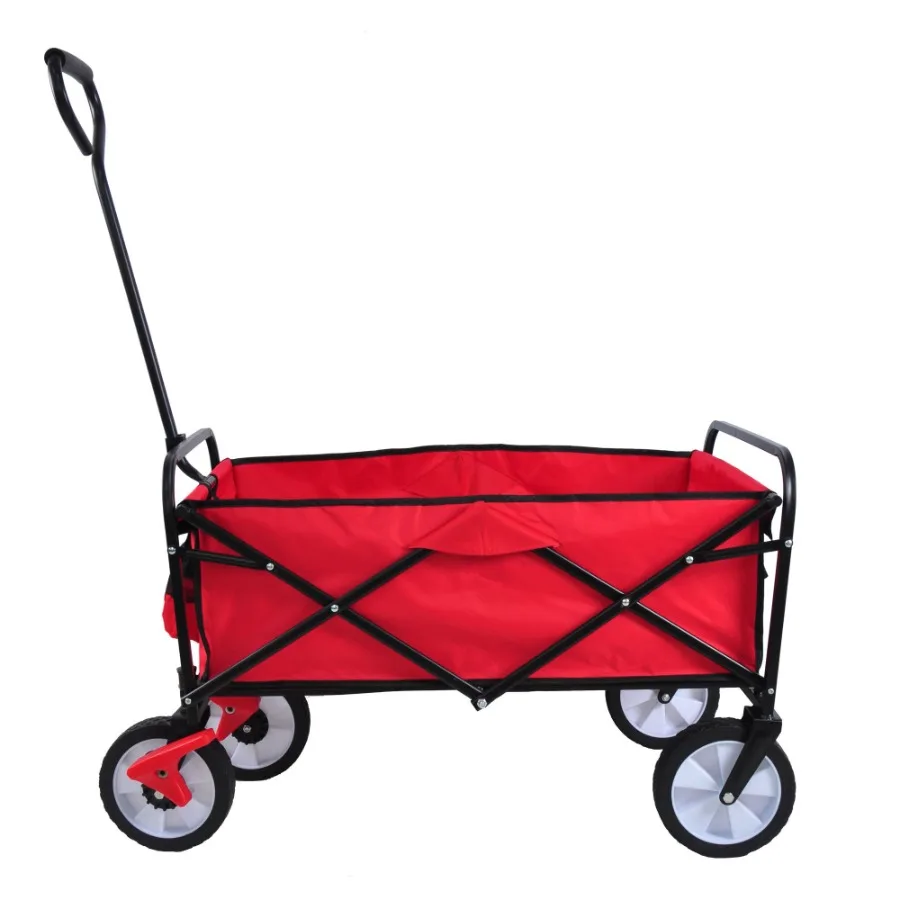 Opvouwbare wagen Tuin Winkelen Strandwagen Rood