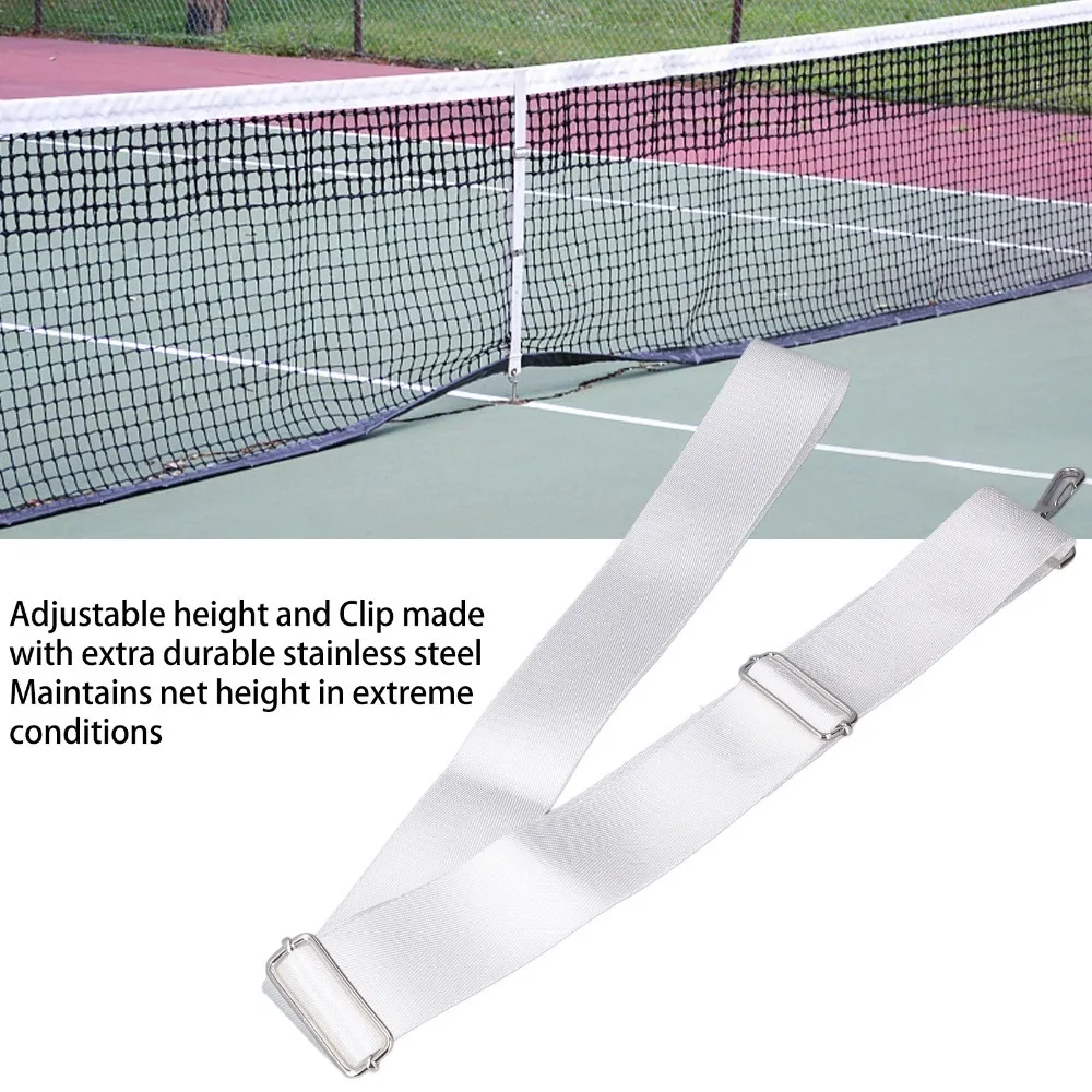 Adjustable Height Tennis Net Center Strap Nylon Sturdy Tennis Net Band Stainless Steel Buckle Durable Tennis Net Strap