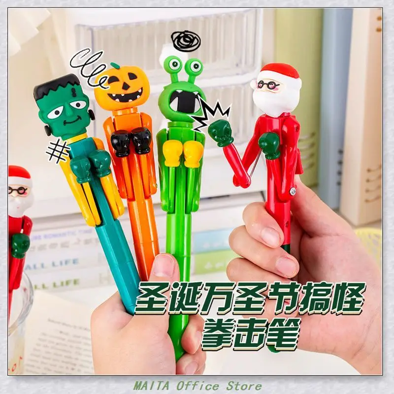 iigen Fun Boxing Pen Ballpoint Pen Student Cartoon Funny Stress Relief Pen Children's Halloween Christmas Stationery Small Gifts