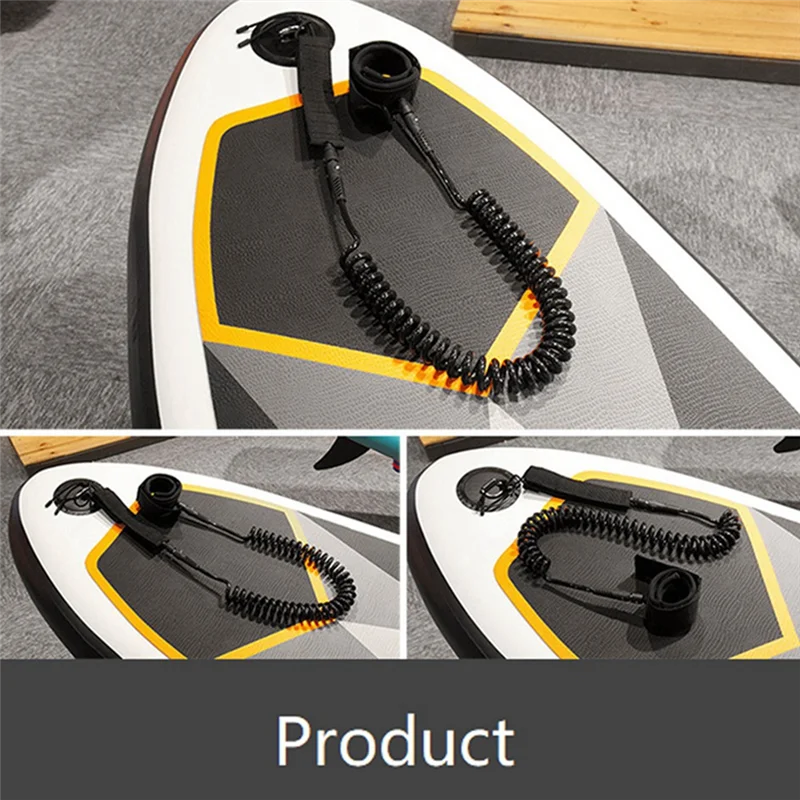 10FT Surf Coiled Leash Surfboard Spring Rope Surfing Foot Rope Surfboard Leash Surfboard Pulp Board Accessories, Green