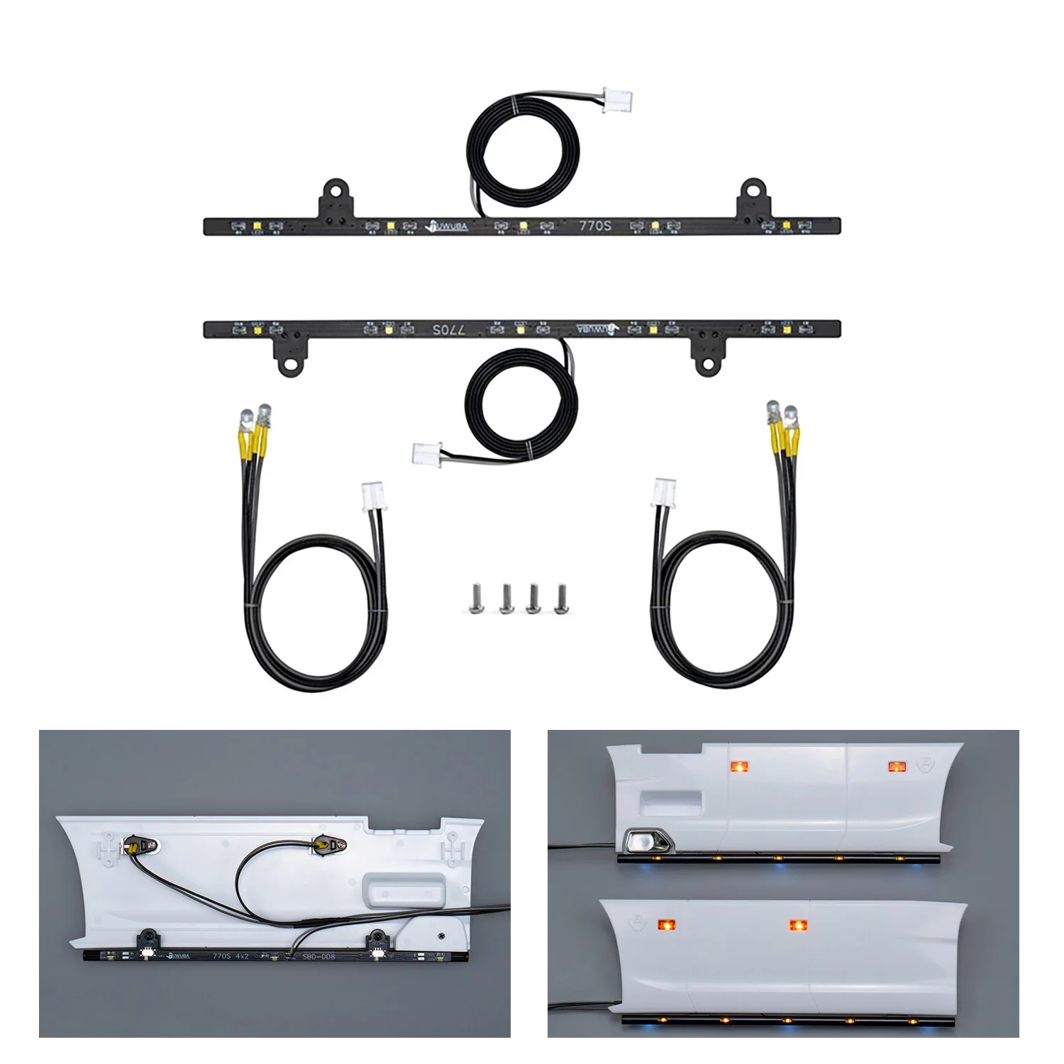 البلاستيك أضواء جانبية قطاع 3-7 فولت ل 1/14 لتقوم بها بنفسك TAMIYA 4X2 RC شاحنة جرار 770S 56379 راديو التحكم شاحنة نموذج سيارة ترقية أجزاء #4