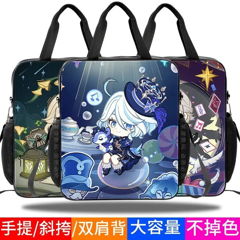 Genshin Impact Funina For Primary And Secondary School Students, Unisex Handbag, Children's Tutoring Crossbody Bag, Single Ani