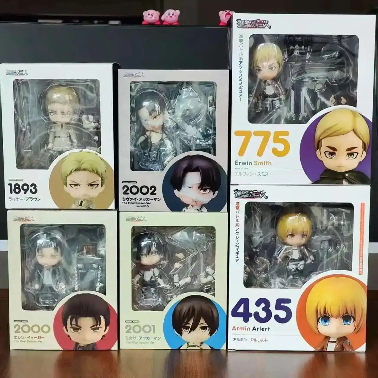 Figura Ataque al Anime Titan # 775 Erwin Smith # 2002 Levi Ackerman # 1893 Reiner Braun # 2001 Mikasa Ackerman # 2000 Juguete Eren Yeager