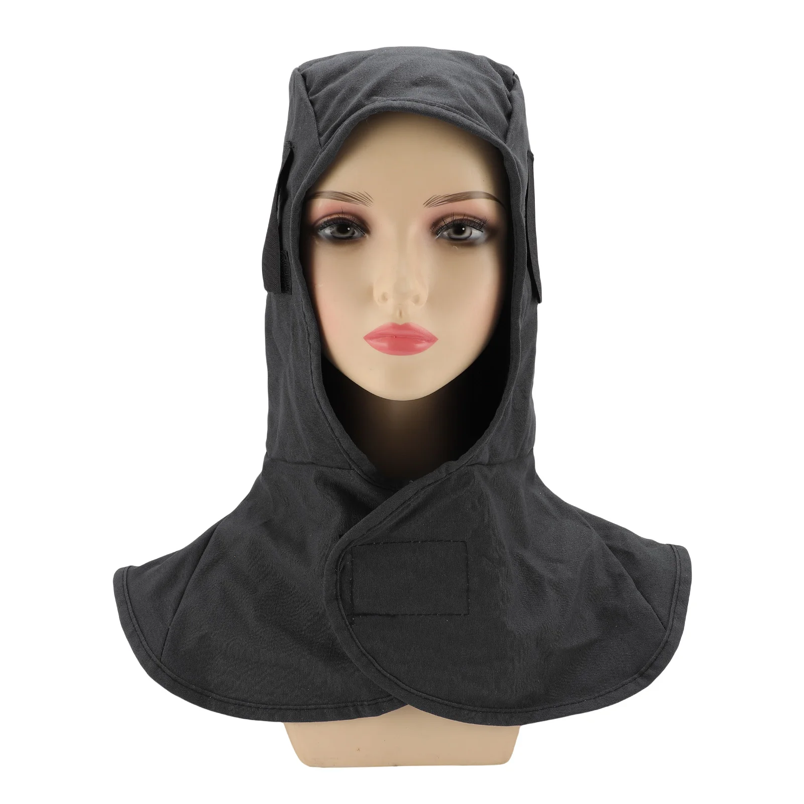 Welding Hood Flame Retardant Cotton Welding Cover with Neck Shoulder Drape Full Head Neck Protection for Men Women Gray