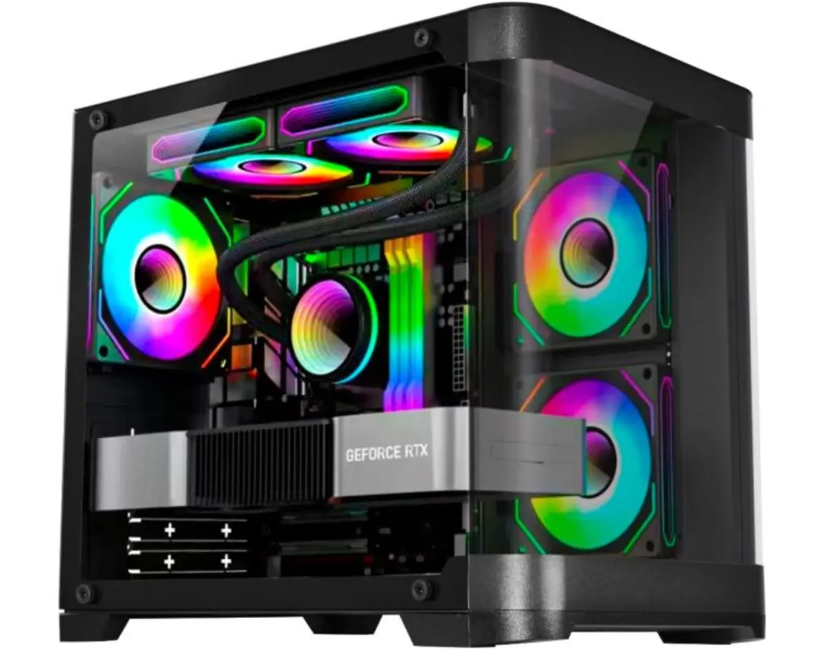 Cabinet Gamer K-Mex Aquarium CG-01AG Curve Micro ATX S/ Fans