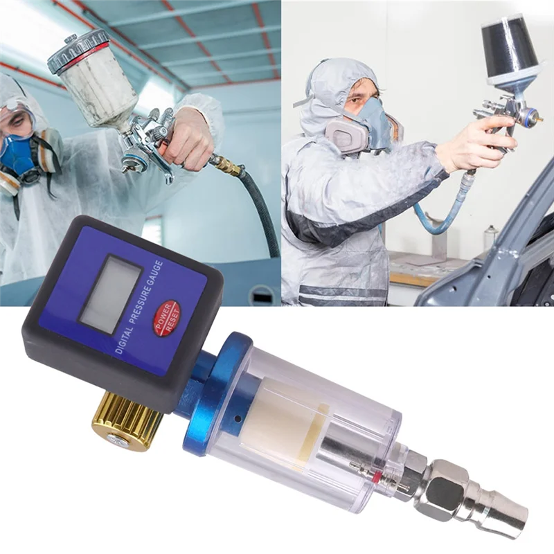 

AC23-цифровой 1/4 дюйма 145PSI регулятор давления воздуха манометр регулирующий клапан цифровой клапан регулирования давления для распылителей инструмент для покраски