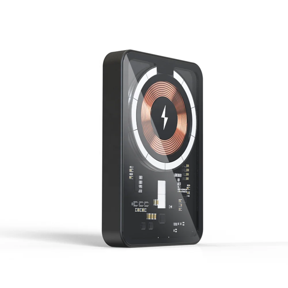 

Новый прозрачный киберпанк портативный магнитный 15 Вт 22,5 Вт быстрая беспроводная зарядка большой емкости 5000 мАч 10000 мАч внешний аккумулятор