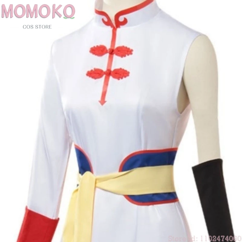 

Костюм для косплея MoMoKo: Аниме GINTAMA Кагура, белое платье-ципао в китайском стиле, парик, головной убор, женский сексуальный наряд