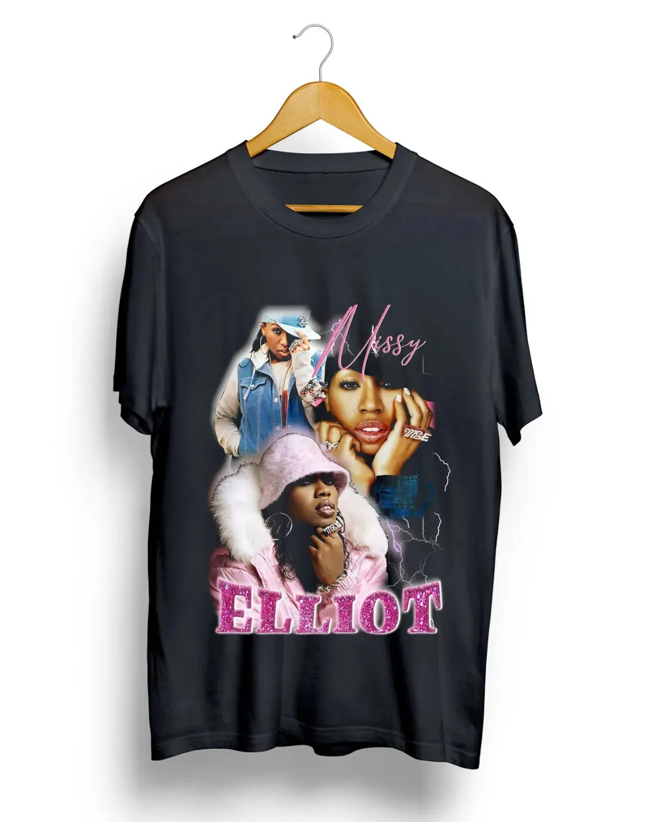 Missy Elliott rapper black collage T-shirt short sleeve All sizes 1F185