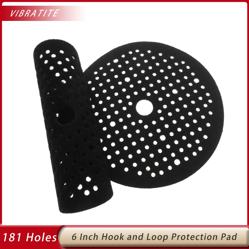 6 Inch Sanding Protection Pad 181 Holes Hook and Loop Interface Ultra-thin Surface for Sanding Discs Thin Sponge Abrasive Tools